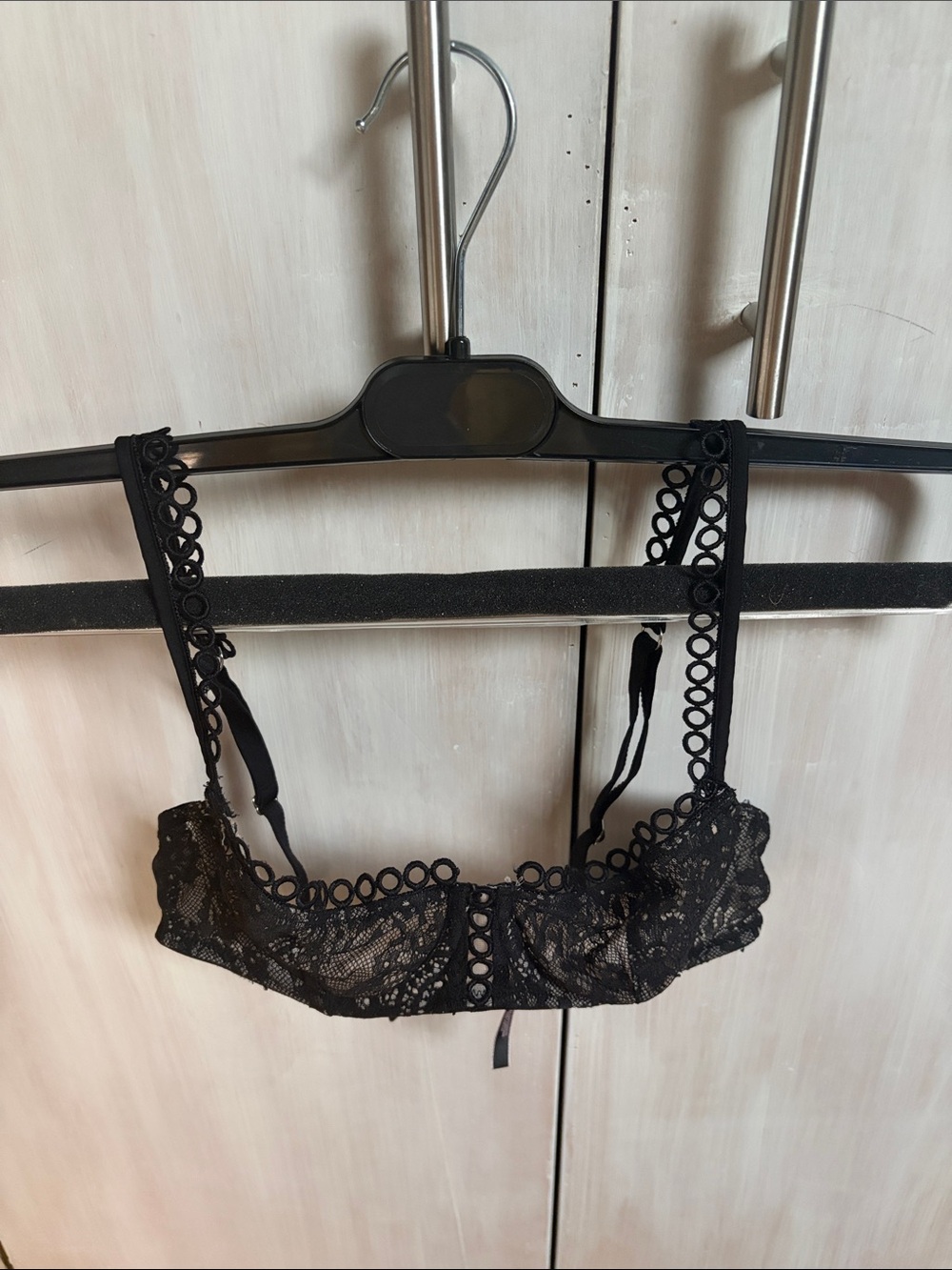 Victoria's Secret Black Lace Balconette Bralette with Loop Trim